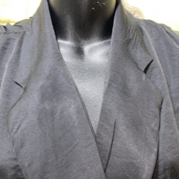 A 3+1 BLACK POLYESTER ROMPER SZ LAPELS COLLAR CRISSCROSS BODICE V-NECK - Picture 5 of 12